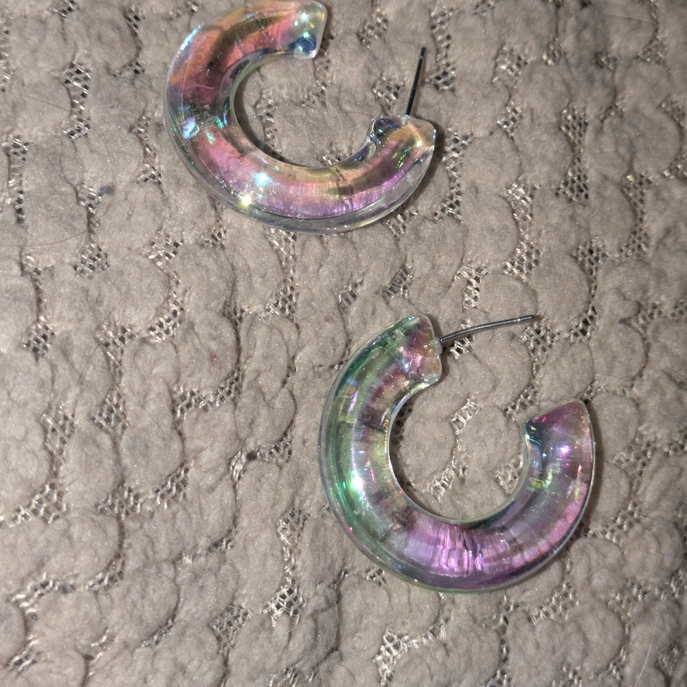 3/$15 Iridescent Hoop Earrings